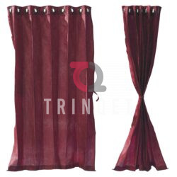 brick red curtain